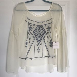 NWT Altar'd State Blouse w/ Embroidery